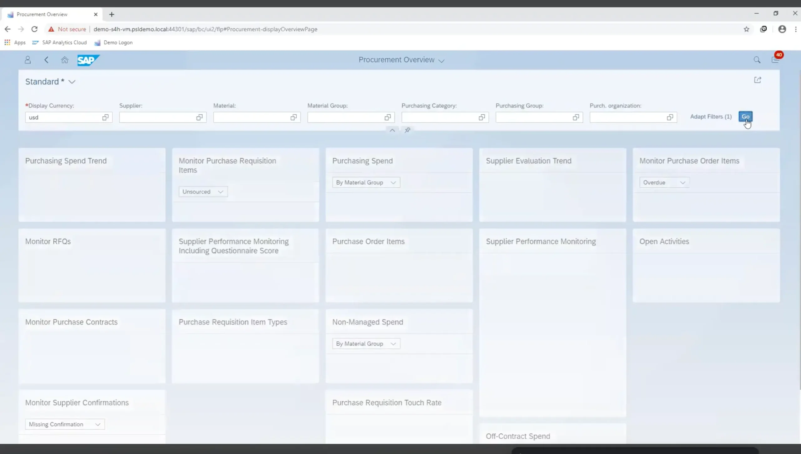 Dashboard Produement SAP
