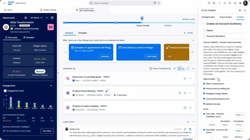 dashboard sap sales cloud