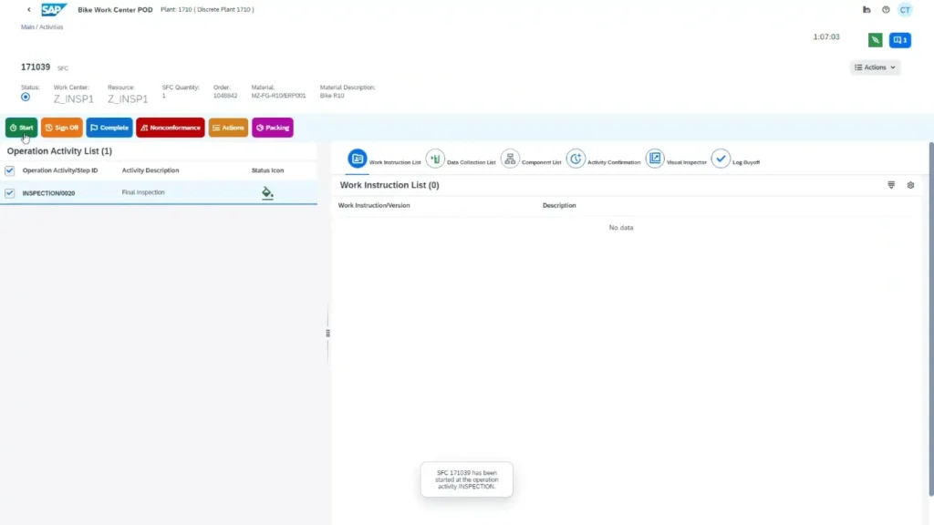 dashboard sap digital manufacturing