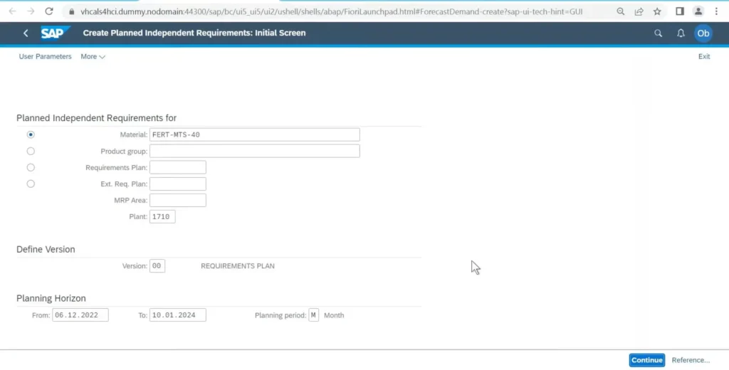 dashboard master production schedule sap